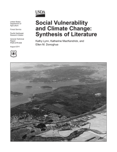 Social Vulnerability and Climate Change: Synthesis of Literature