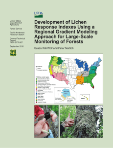 Development of Lichen Response Indexes Using a Regional Gradient Modeling Approach for Large-Scale