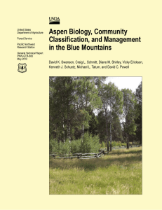 Aspen Biology, Community Classification, and Management in the Blue Mountains