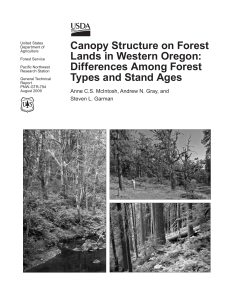 Canopy Structure on Forest Lands in Western Oregon: Differences Among Forest