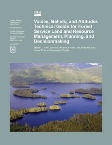 Values, Beliefs, and Attitudes Technical Guide for Forest Service Land and Resource