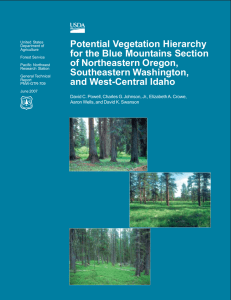 Potential Vegetation Hierarchy for the Blue Mountains Section of Northeastern Oregon, Southeastern Washington,