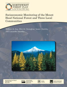 Socioeconomic Monitoring of the Mount Hood National Forest and Three Local Communities NorTHweST