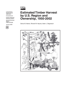 Estimated Timber  Harvest by U.S. Region and Ownership, 1950-2002