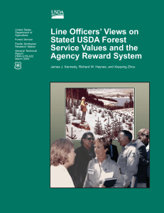 Line Officers’ Views on Stated USDA Forest Service Values and the