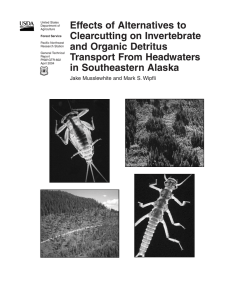 Effects of Alternatives to Clearcutting on Invertebrate and Organic Detritus Transport From Headwaters