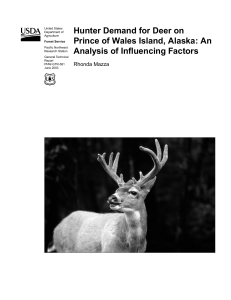 Hunter Demand for Deer on Prince of Wales Island, Alaska: An