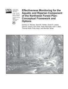 Effectiveness Monitoring for the Aquatic and Riparian Component Conceptual Framework and