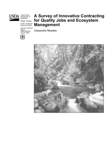 A Survey of Innovative Contracting for Quality Jobs and Ecosystem Management Cassandra Moseley