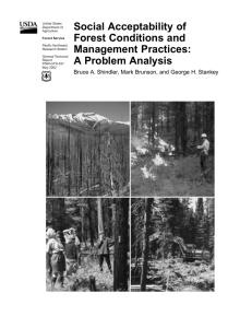 Social Acceptability of Forest Conditions and Management Practices: A Problem Analysis