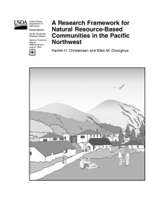 A Research Framework for Natural Resource-Based Communities in the Pacific Northwest