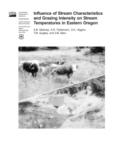 Influence of Stream Characteristics and Grazing Intensity on Stream