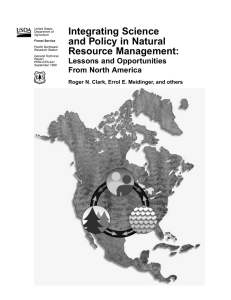 Integrating Science and Policy in Natural Resource Management: Lessons and Opportunities