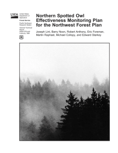 Northern Spotted Owl Effectiveness Monitoring Plan for the Northwest Forest Plan