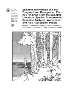 Scientific information and the Tongass Land Management Plan: Literature, Species Assessments,