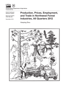Production, Prices, Employment, and Trade in Northwest Forest Industries, All Quarters 2012