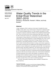 Water Quality Trends in the Entiat River Watershed: 2007–2010