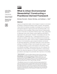 What Is Urban Environmental Stewardship? Constructing a Practitioner-Derived Framework