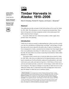 Timber Harvests in Alaska: 1910–2006