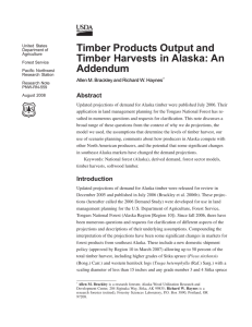 Timber Products Output and Timber Harvests in Alaska: An Addendum