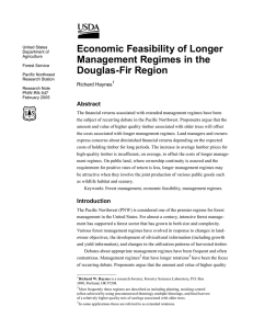 Economic Feasibility of Longer Management Regimes in the Douglas-Fir Region Richard Haynes