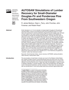 AUTOSAW Simulations of Lumber Recovery for Small-Diameter Douglas-Fir and Ponderosa Pine