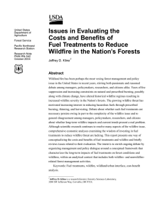 Issues in Evaluating the Costs and Beneﬁts of Fuel Treatments to Reduce