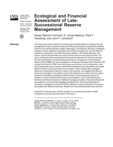 Ecological and Financial Assessment of Late- Successional Reserve Management