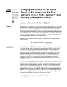 Managing the Stands of the Future Estimating Western Timber Species Product