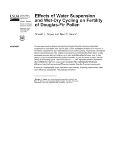 Effects of Water Suspension and Wet-Dry Cycling on Fertility of Douglas-Fir Pollen