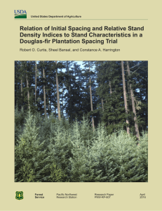 Relation of Initial Spacing and Relative Stand Douglas-fir Plantation Spacing Trial