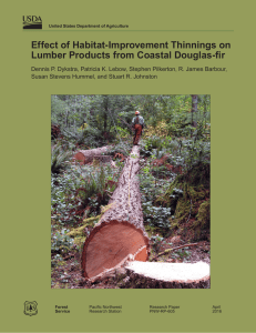 Effect of Habitat-Improvement Thinnings on Lumber Products from Coastal Douglas-fir