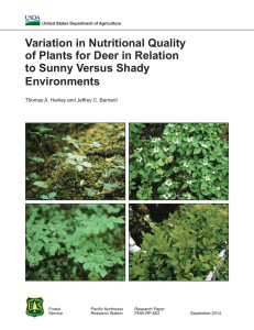 Variation in Nutritional Quality of Plants for Deer in Relation Environments