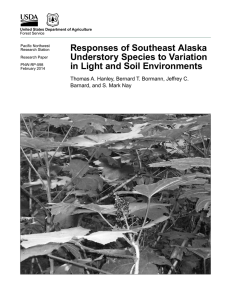 Responses of Southeast Alaska Understory Species to Variation