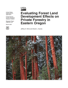 Evaluating Forest Land Development Effects on Private Forestry in Eastern Oregon