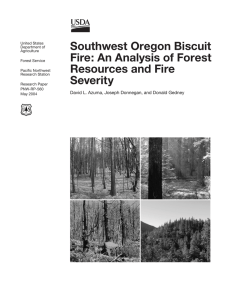 Southwest Oregon Biscuit Fire: An Analysis of Forest Resources and Fire Severity