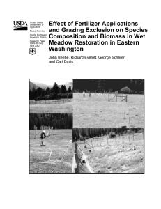 Effect of Fertilizer Applications and Grazing Exclusion on Species