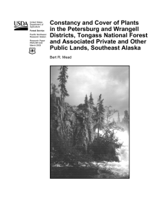 Constancy and Cover of Plants in the Petersburg and Wrangell