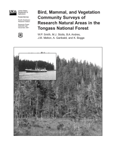 Bird, Mammal, and Vegetation Community Surveys of Research Natural Areas in the