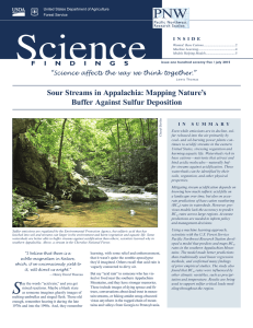 PNW Sour Streams in Appalachia: Mapping Nature’s Buffer Against Sulfur deposition F