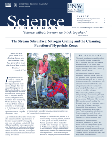 PNW The Stream Subsurface: Nitrogen Cycling and the Cleansing F