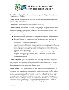   Adapting Private Forest and Range Management to Mitigate Climate Change:  Gosnell, Oregon State University  Project Title: