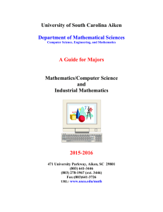 University of South Carolina Aiken Mathematics/Computer Science and