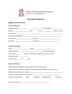 Study Abroad Application PART A: General Information