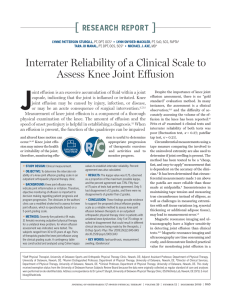 J  Interrater Reliability of a Clinical Scale to Assess Knee Joint Effusion