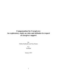 Compensation for Caregivers: of caregiver support