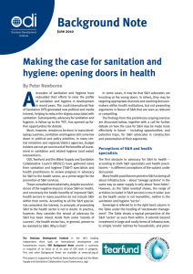 A Making the case for sanitation and By Peter Newborne