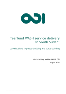 Tearfund WASH service delivery in South Sudan: contributions to peace-building and state-building