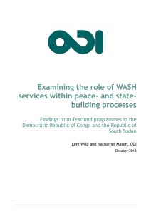 Examining the role of WASH services within peace- and state- building processes