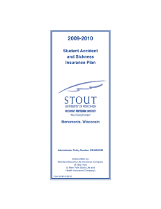 2009-2010 Student Accident and Sickness Insurance Plan